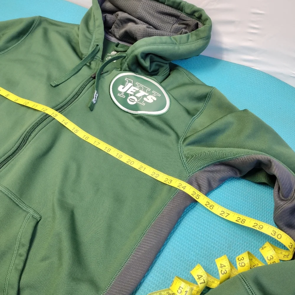 VTG Nike NY Jets NFL  Hoodie Therma-Fit Sweatshirt Full Zip Jacket - XL